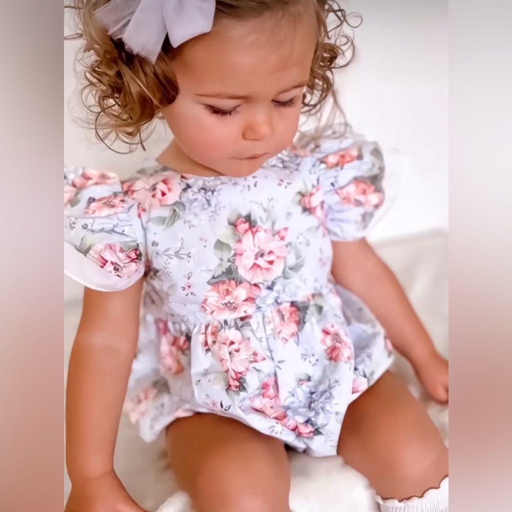 Fifi & Finn Floral Print Kids Romper 3T